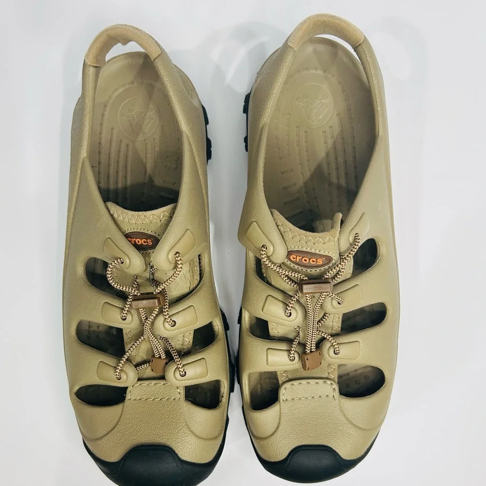 CROCS Tan Beach/ Trail Blazer Sandals Size 12.5
